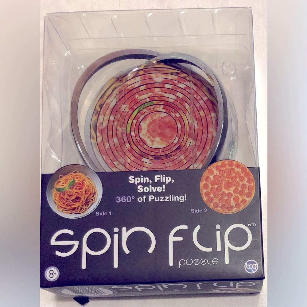 Spin Flip 3D 360 Degrees Puzzle. Pizza Flips/Spins to Spaghetti
